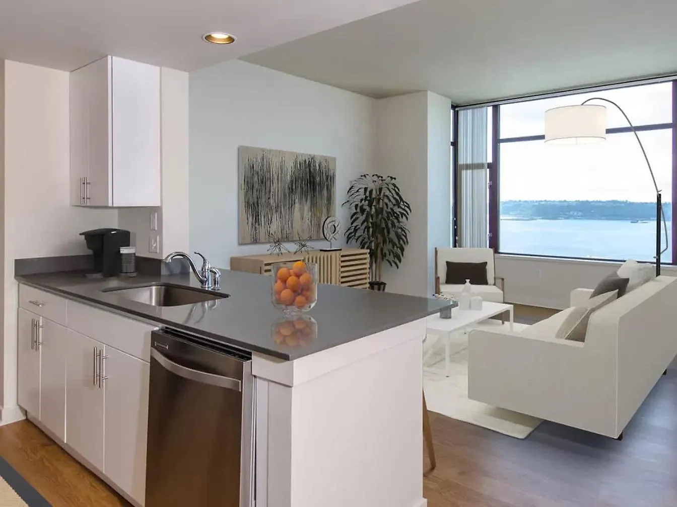 Apartment Luxury 1Bedroom 1Bath Ferris Wheel Water Views Seattle